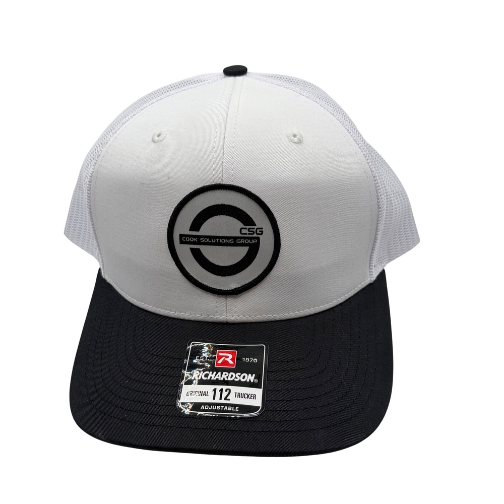 Richardson 112 Trucker Hat Cook Solutions Group CSG Logo Snapback Cap White